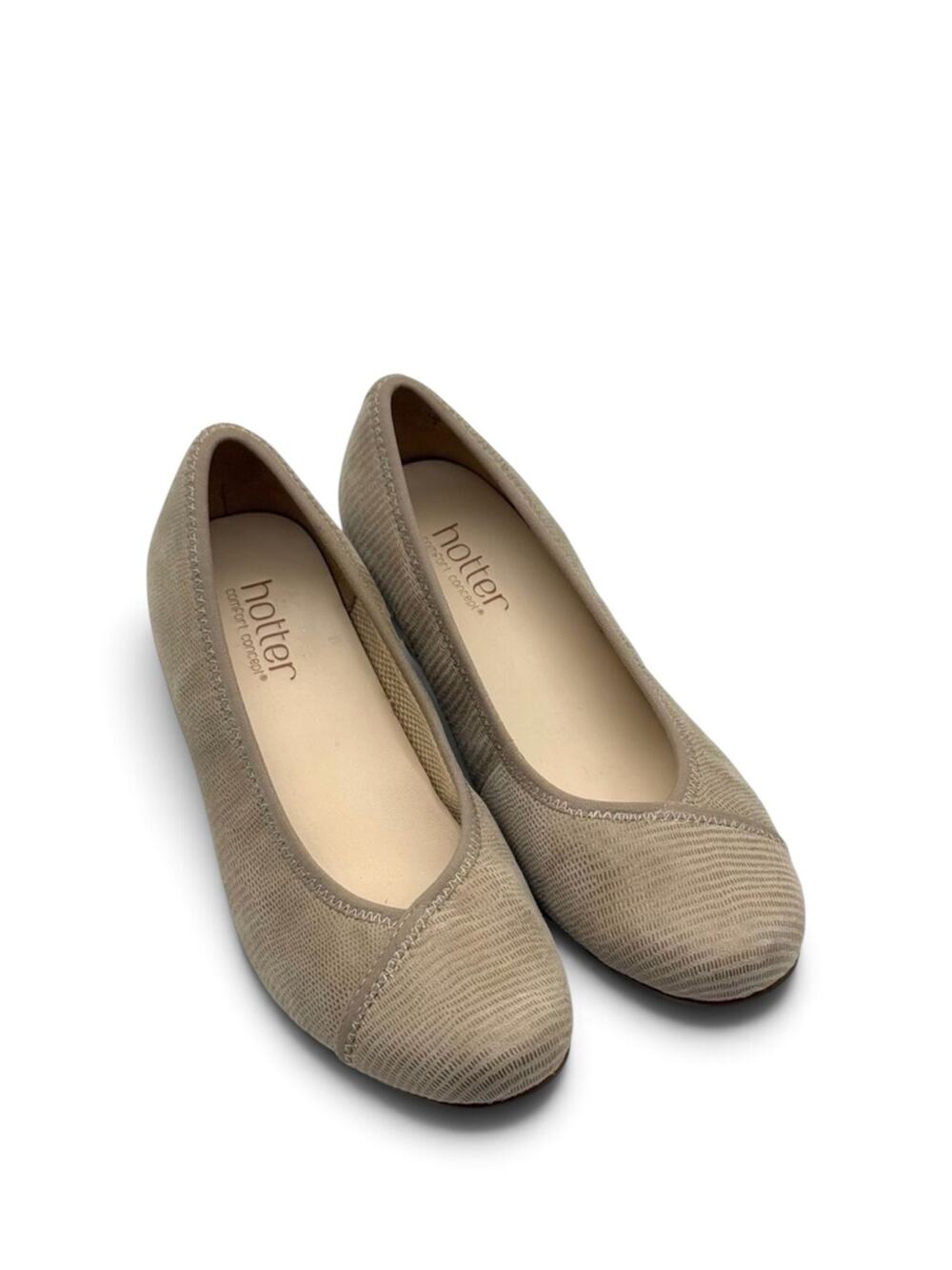Hotter Monica Beige Lizard Print Heels UK 4 US 6